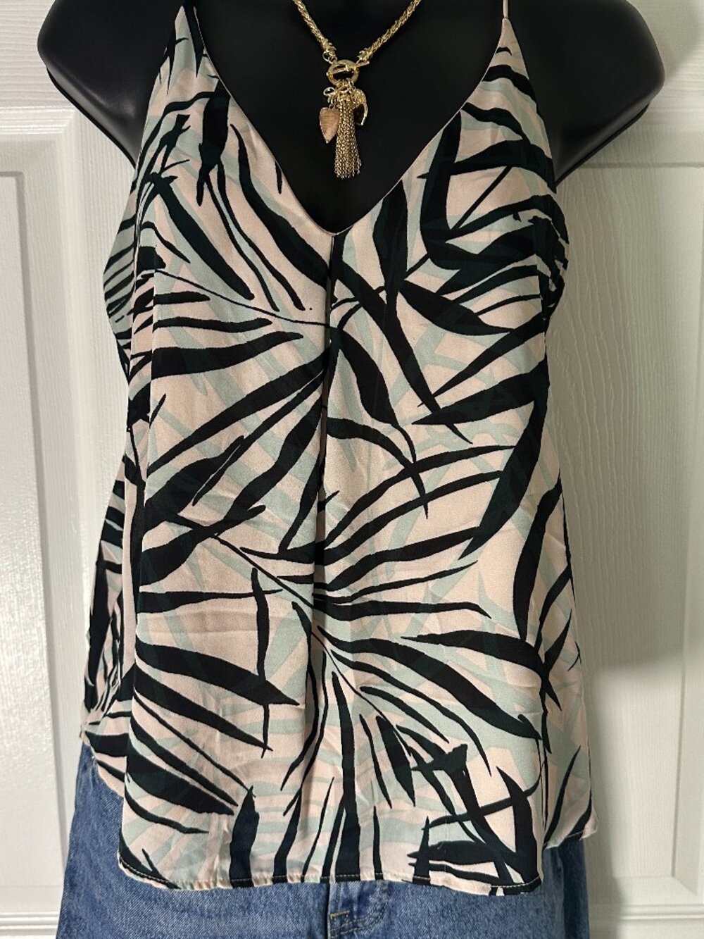 Eight Sixty Tropical Botanical Print Flowy Cami Tank Top XS